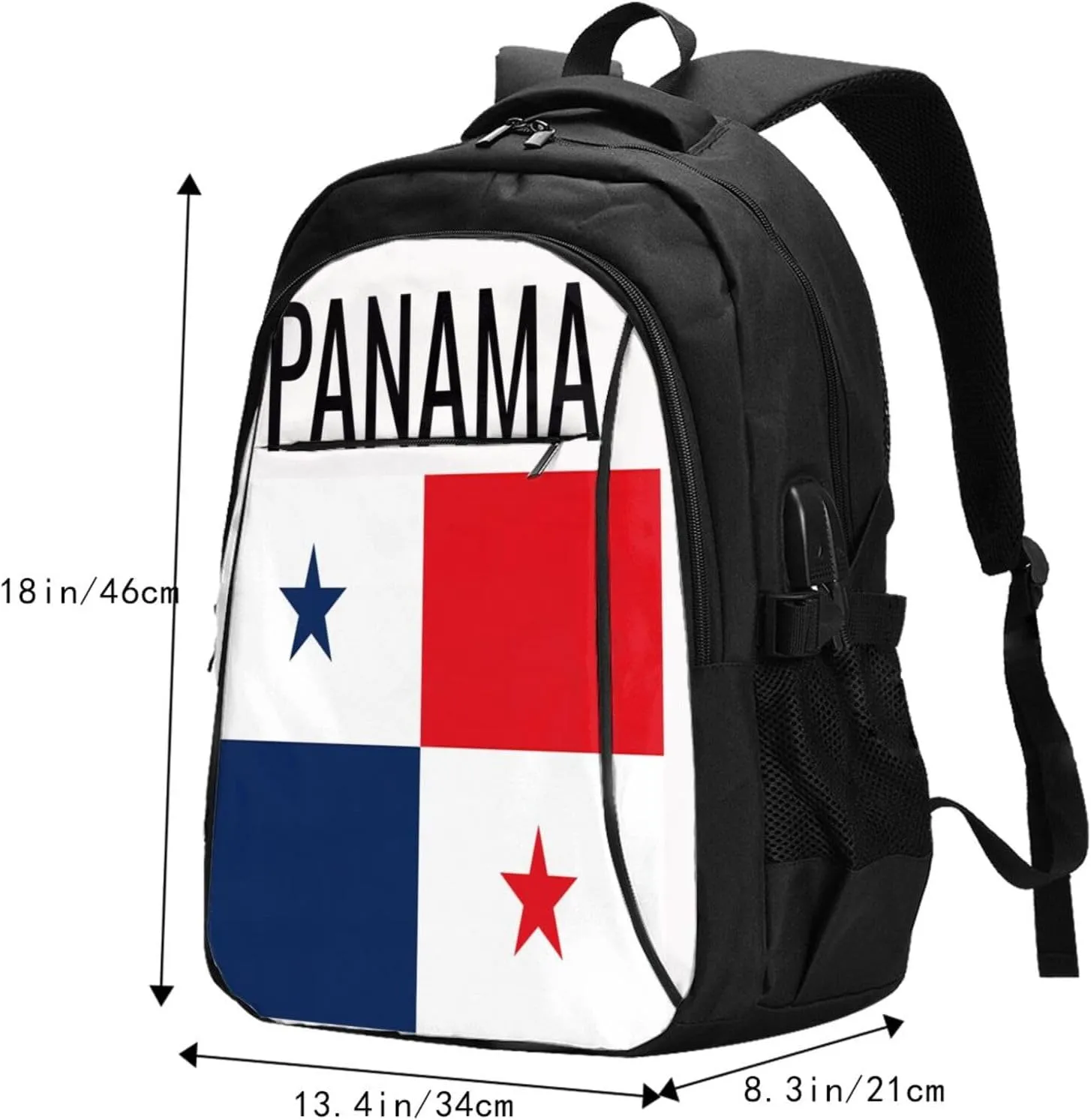 Panama Flag Casual Travel Backpacks Hiking Camping Backpack Large Outdoor Sport Daypack Laptop Rucksack Climbing Working Bags with USB Port