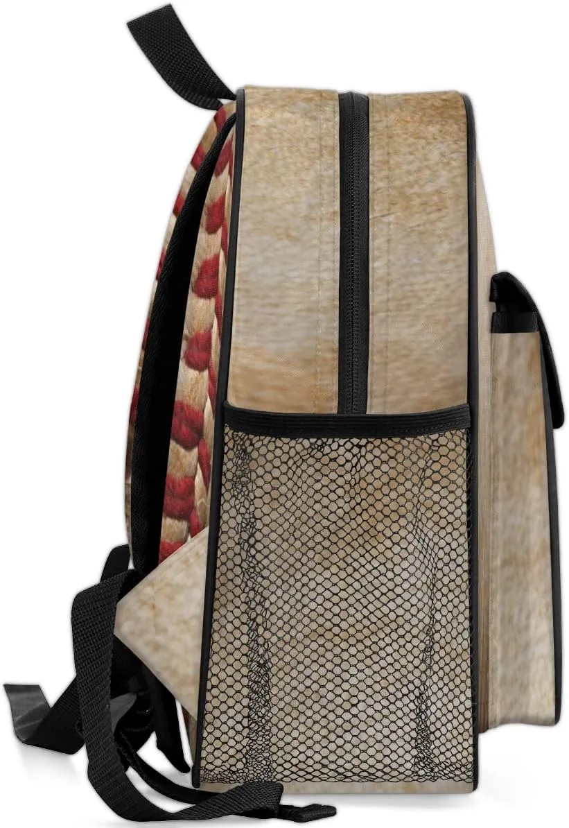 Pardick Baseball Little Kids Backpack for Boys Girls Baseball Texture Pre-K Toddler Backpack Travel Bag - Name Tag and Chest Strap