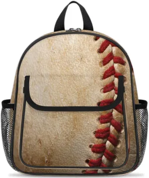 Pardick Baseball Little Kids Backpack for Boys Girls Baseball Texture Pre-K Toddler Backpack Travel Bag - Name Tag and Chest Strap
