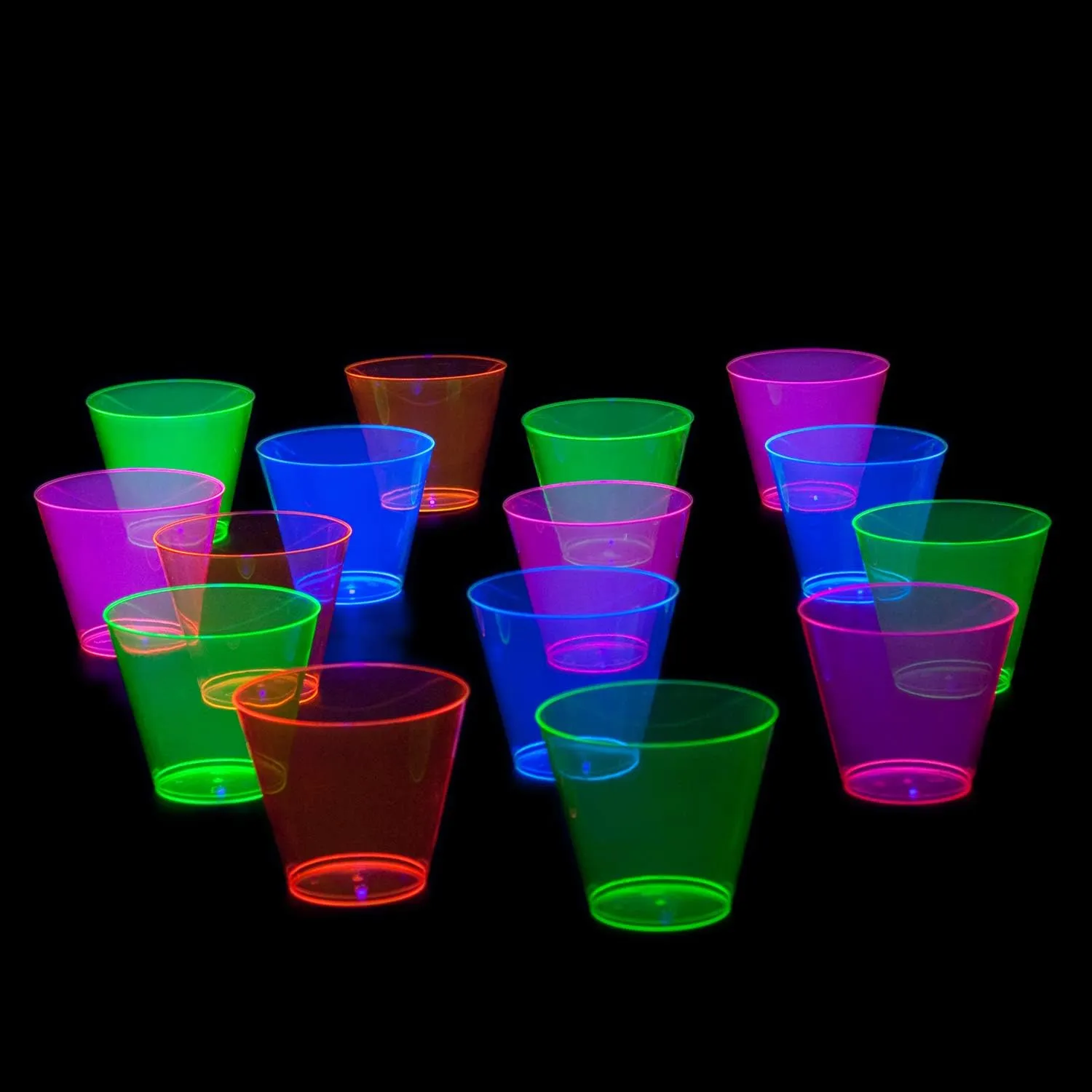 Party Essentials Hard Plastic 9-Ounce Party Cups/Old Fashioned Tumblers, 150-Count, Assorted Neon