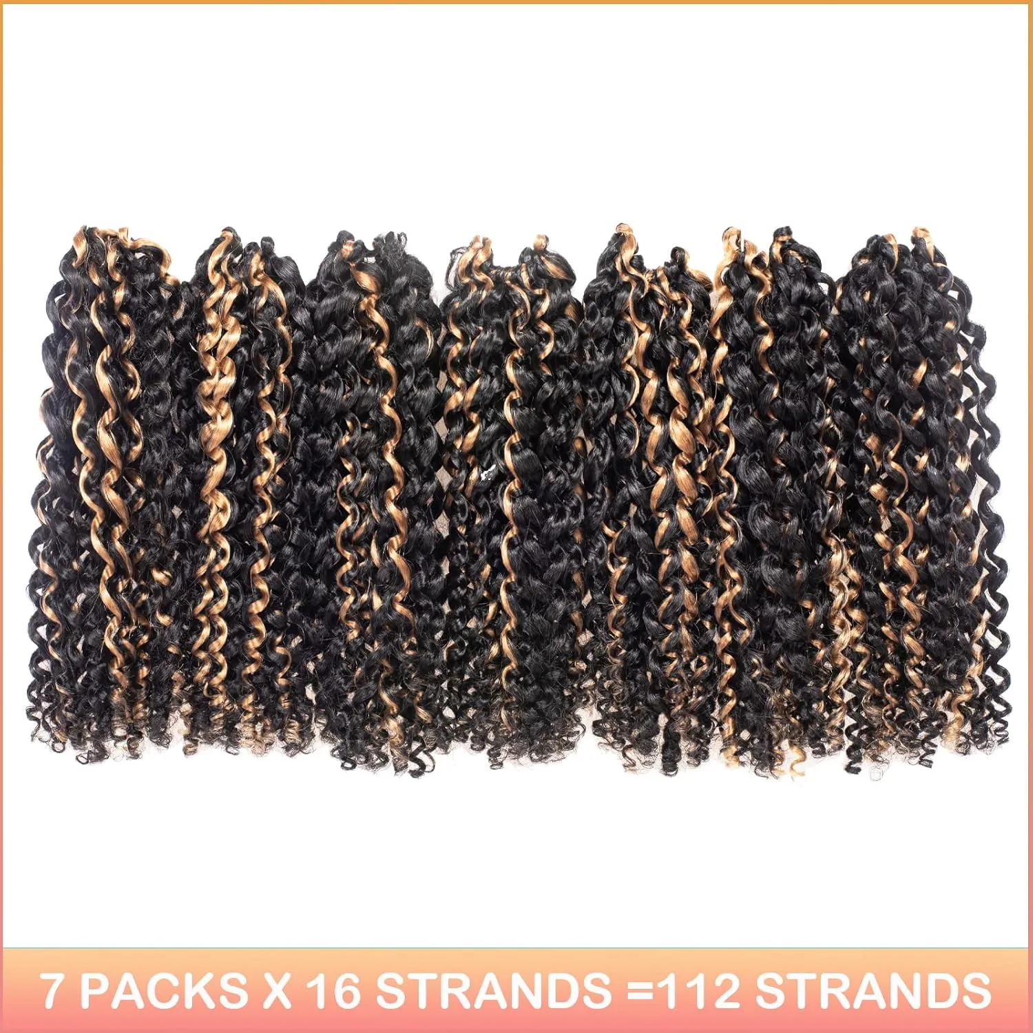 Passion Twist Hair - 10 Inch 7packs Black Mix Blonde Water Wave Crochet Braids Synthetic Braiding Hair Extensions (10 Inch 7Packs, P27)