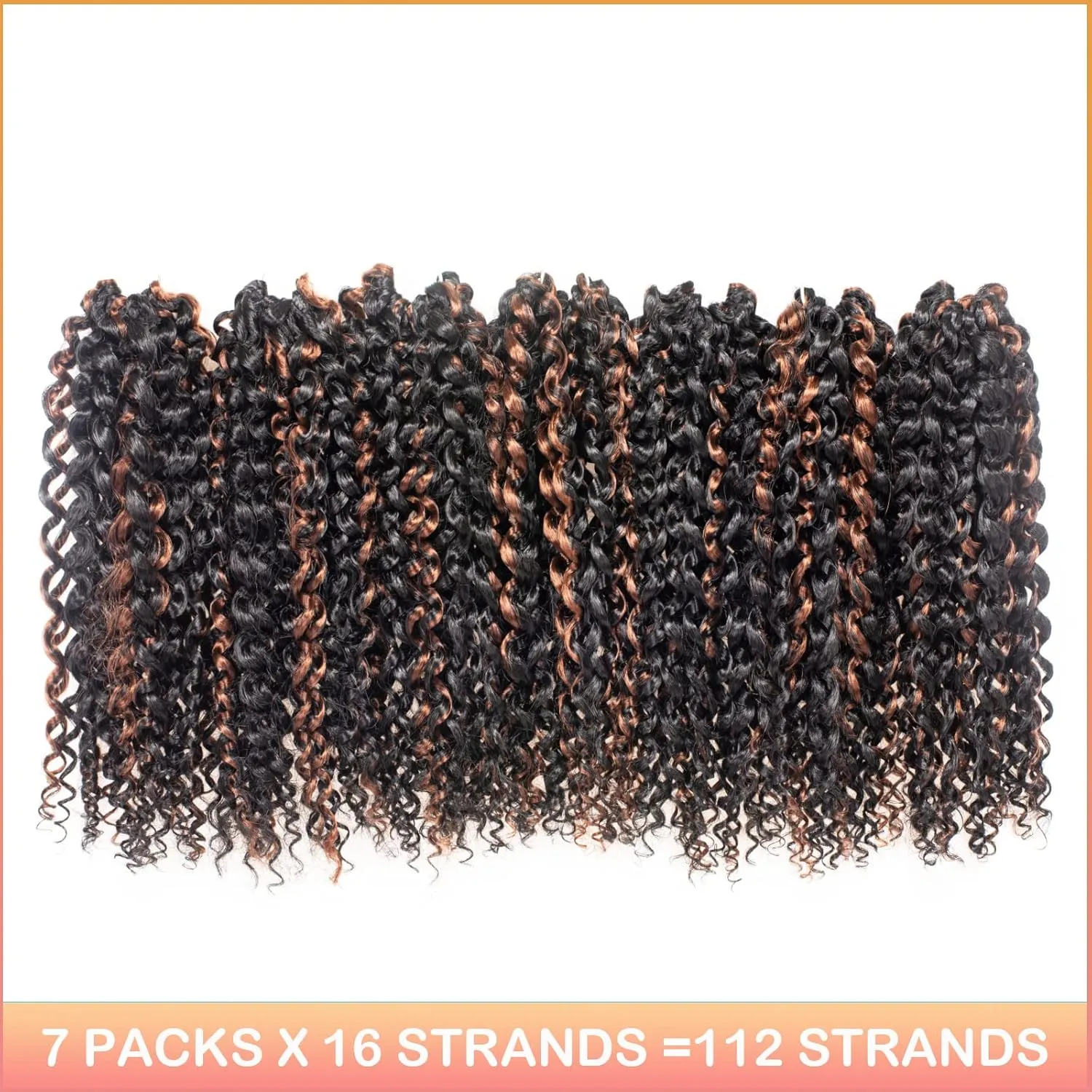 Passion Twist Hair - 10 Inch 7packs Black Mix Brown Water Wave Crochet Braids Synthetic Braiding Hair Extensions (10 Inch 7Packs, P30)