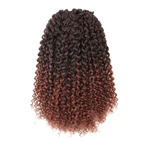 Passion Twist Hair - 10 Inch 7packs Ombre Brown Water Wave Crochet Braids Synthetic Braiding Hair Extensions (10 Inch 7Packs, T30)