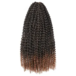 Passion Twist Hair - 12 Inch 6packs Ombre Brown Water Wave Crochet Braids Synthetic Braiding Hair Extensions (12 Inch, T30-6P)