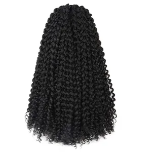 Passion Twist Hair - 16 Inch 6packs Natural Black Water Wave Crochet Braids Synthetic Braiding Hair Extensions (16 Inch, 1B - 6P)