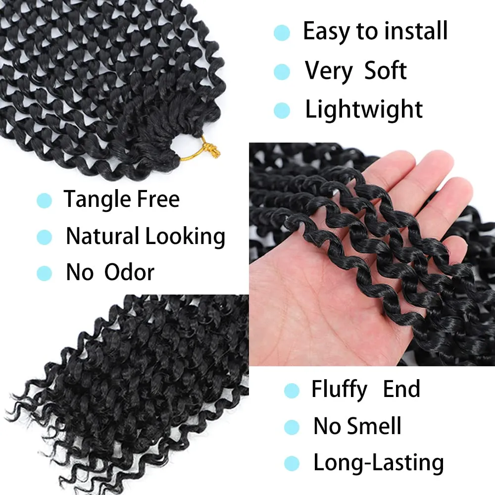 Passion Twist Hair 24 Inch: Water Wave Crochet Hair for Black Women-Long Bohemian Passion Twists Braiding Hair Extensions (1B, 24 inch)