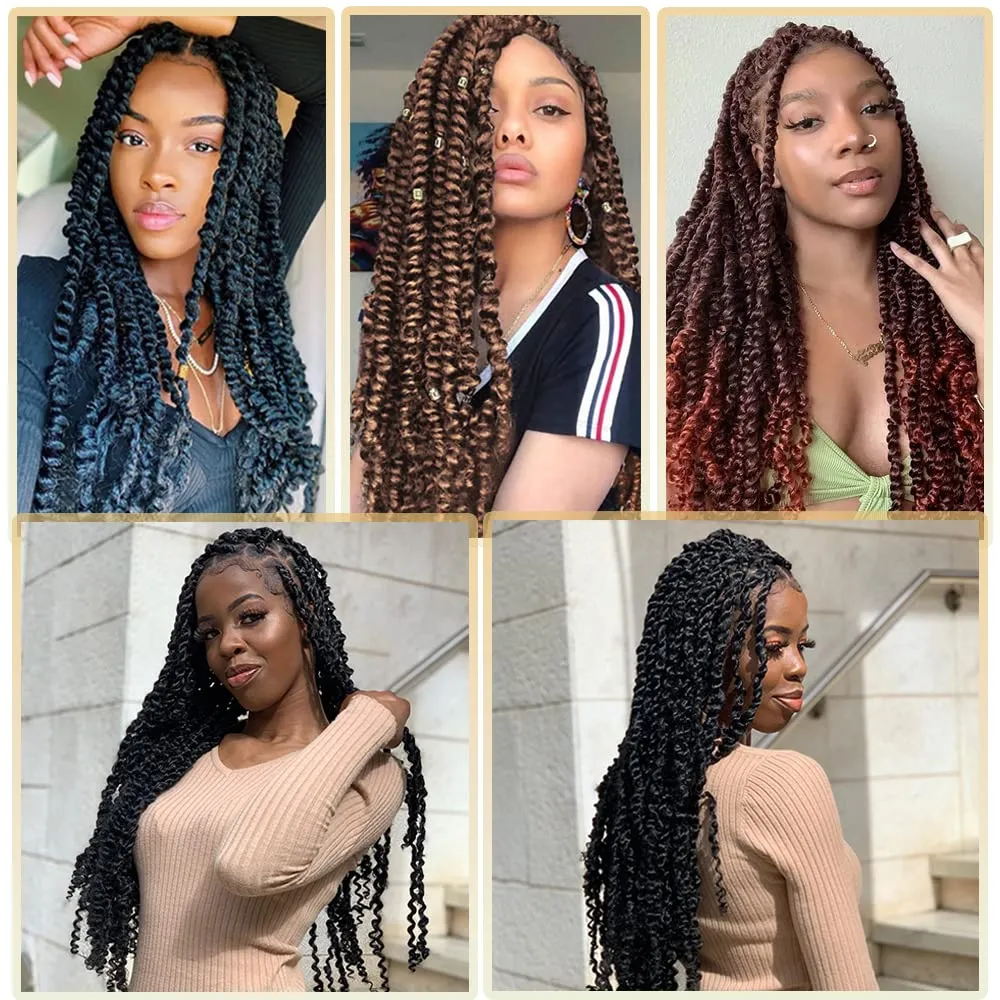 Passion Twist Hair 30 Inch: Water Wave Crochet Hair for Black Women-Long Bohemian Passion Twists Braiding Hair Extensions (350#, 30 inch)