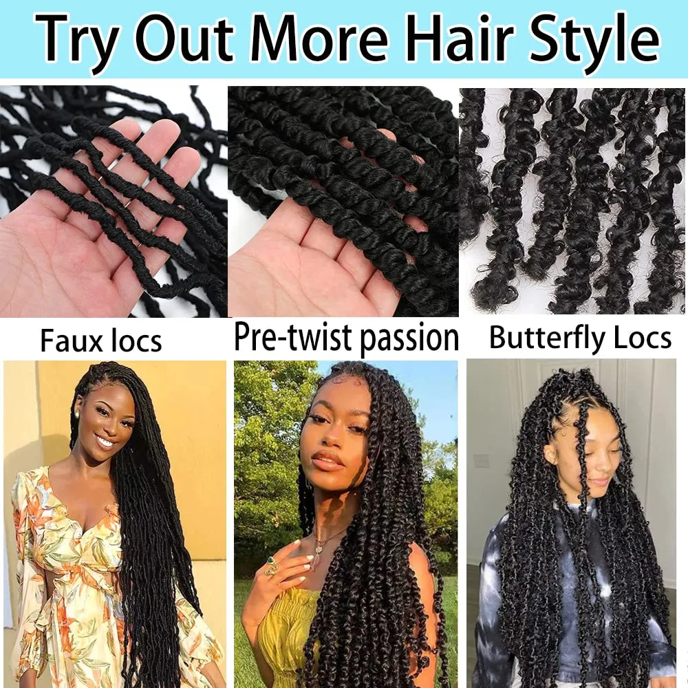 Passion Twist Hair 30 Inch: Water Wave Crochet Hair for Black Women-Long Bohemian Passion Twists Braiding Hair Extensions (350#, 30 inch)