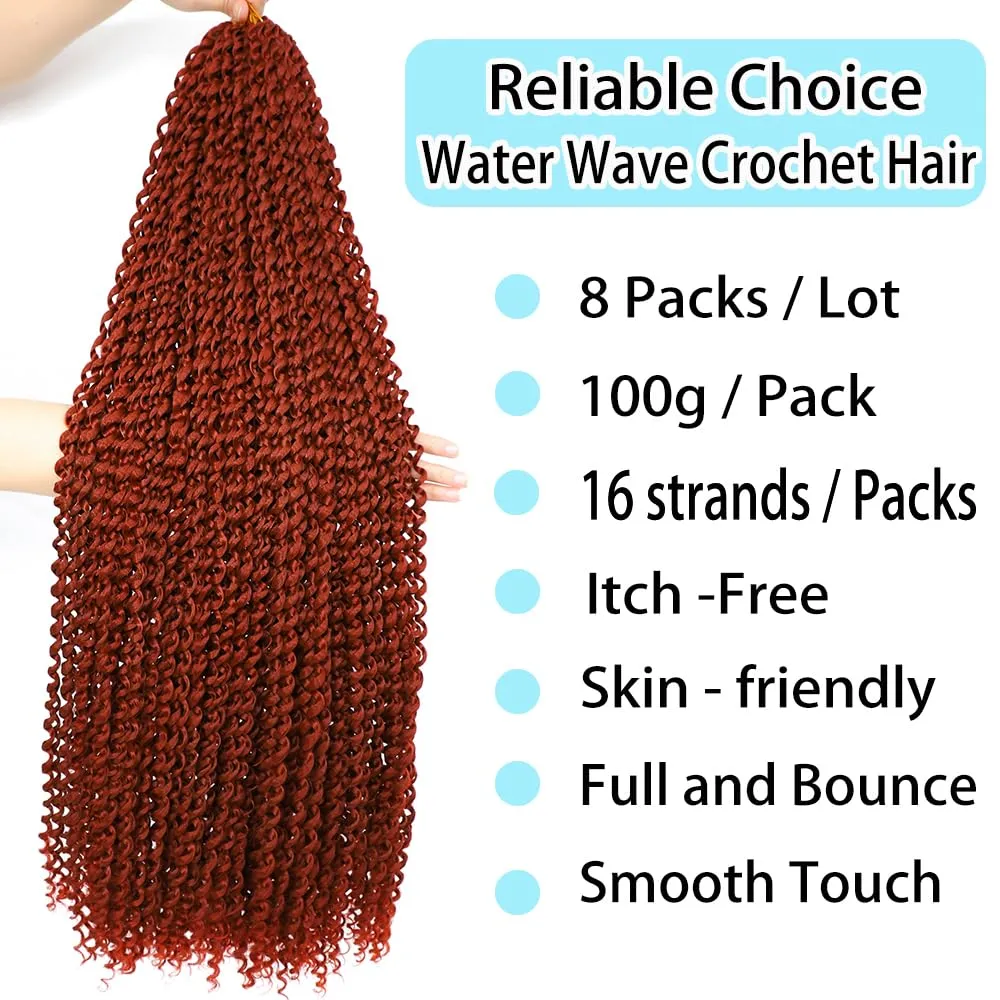 Passion Twist Hair 30 Inch: Water Wave Crochet Hair for Black Women-Long Bohemian Passion Twists Braiding Hair Extensions (350#, 30 inch)