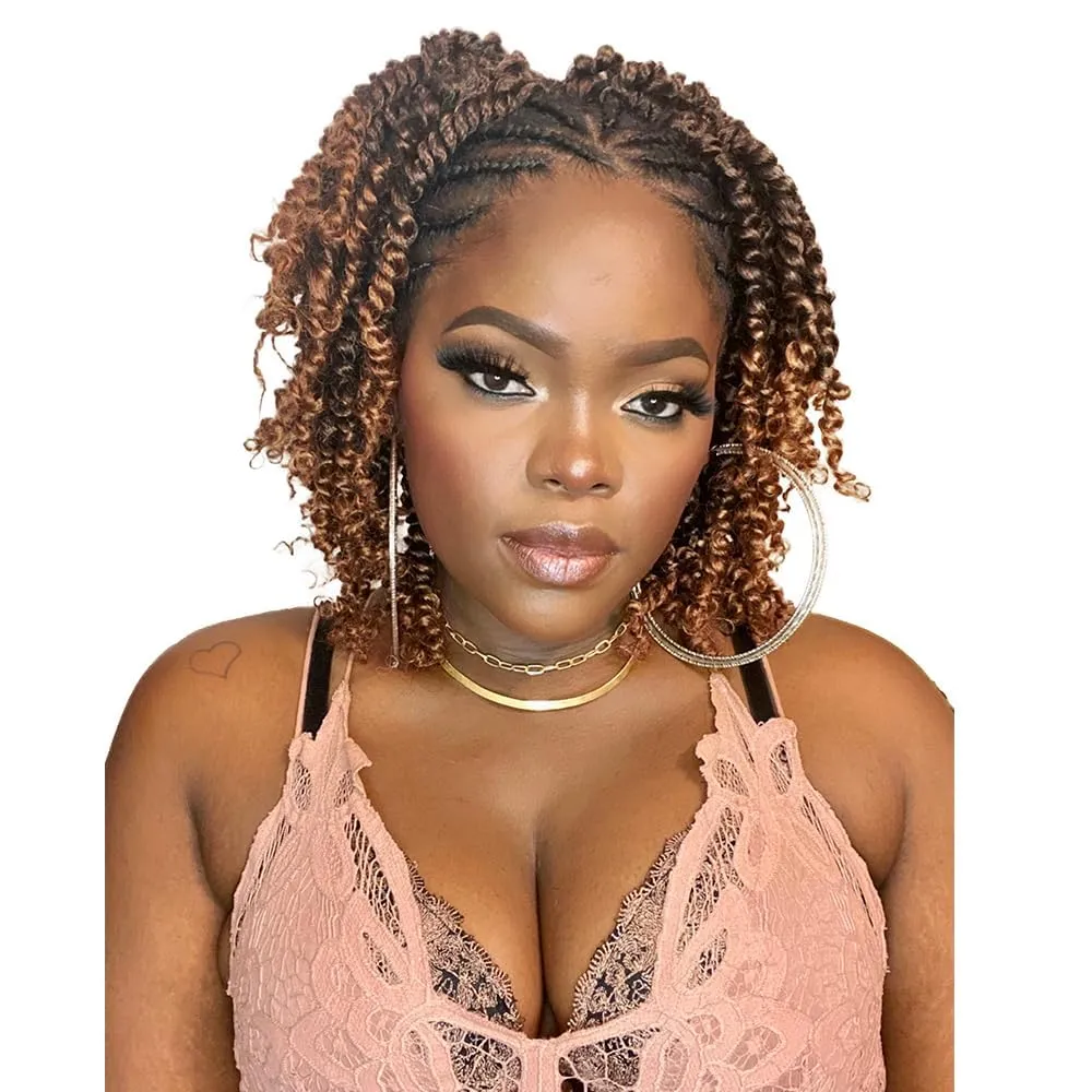 Passion Twist Hair-Pre-twisted Passion Twists,Pre-Looped Crochet Braids Made Of Bohemian Hair Synthetic Braiding Hair Extensions (10 Inch(Pack of 8), T27)