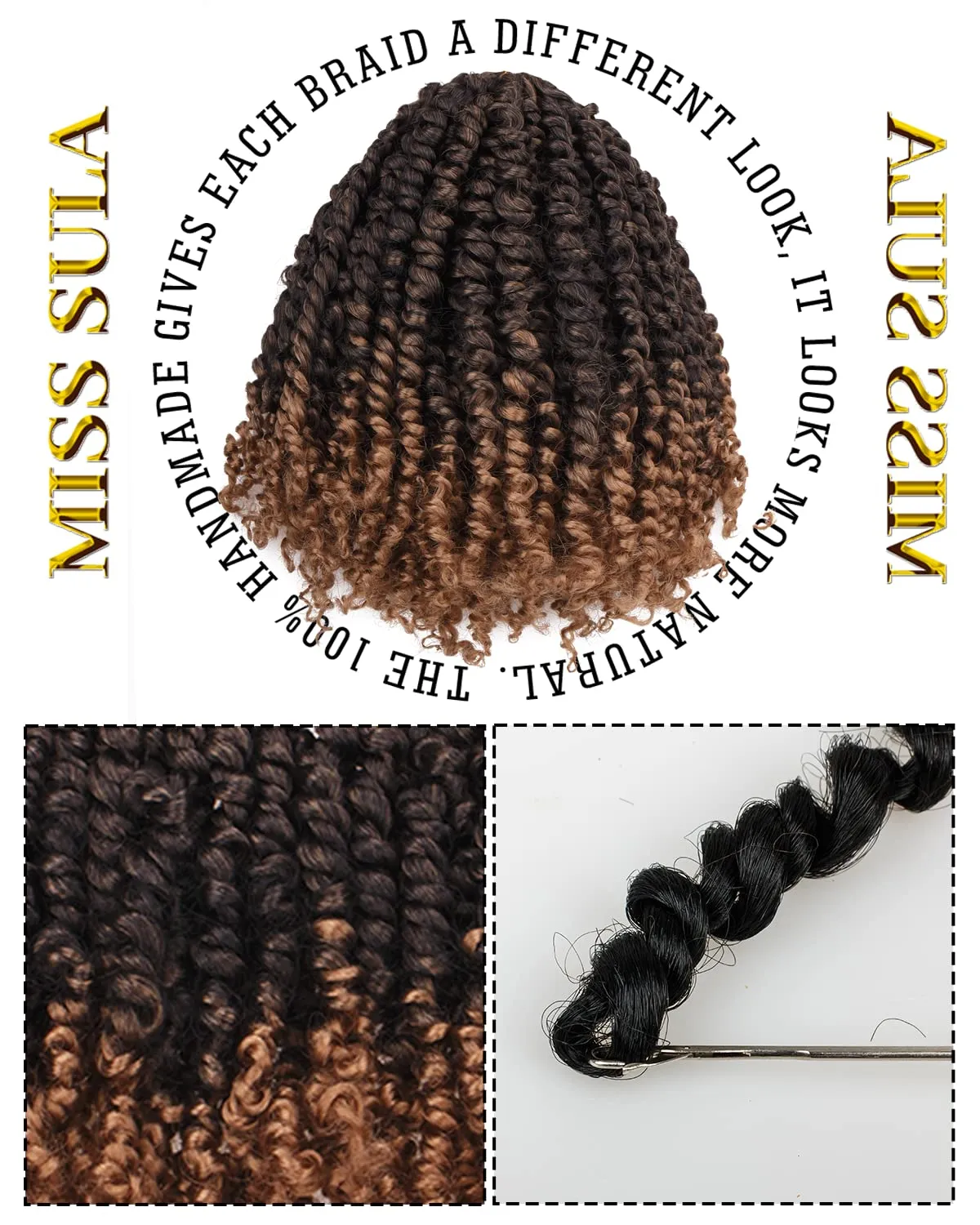 Passion Twist Hair-Pre-twisted Passion Twists,Pre-Looped Crochet Braids Made Of Bohemian Hair Synthetic Braiding Hair Extensions (10 Inch(Pack of 8), T27)