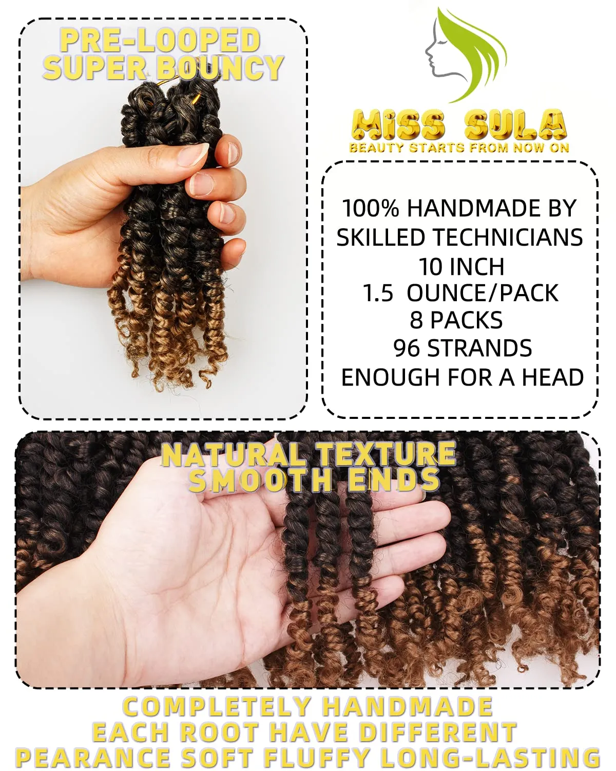Passion Twist Hair-Pre-twisted Passion Twists,Pre-Looped Crochet Braids Made Of Bohemian Hair Synthetic Braiding Hair Extensions (10 Inch(Pack of 8), T27)