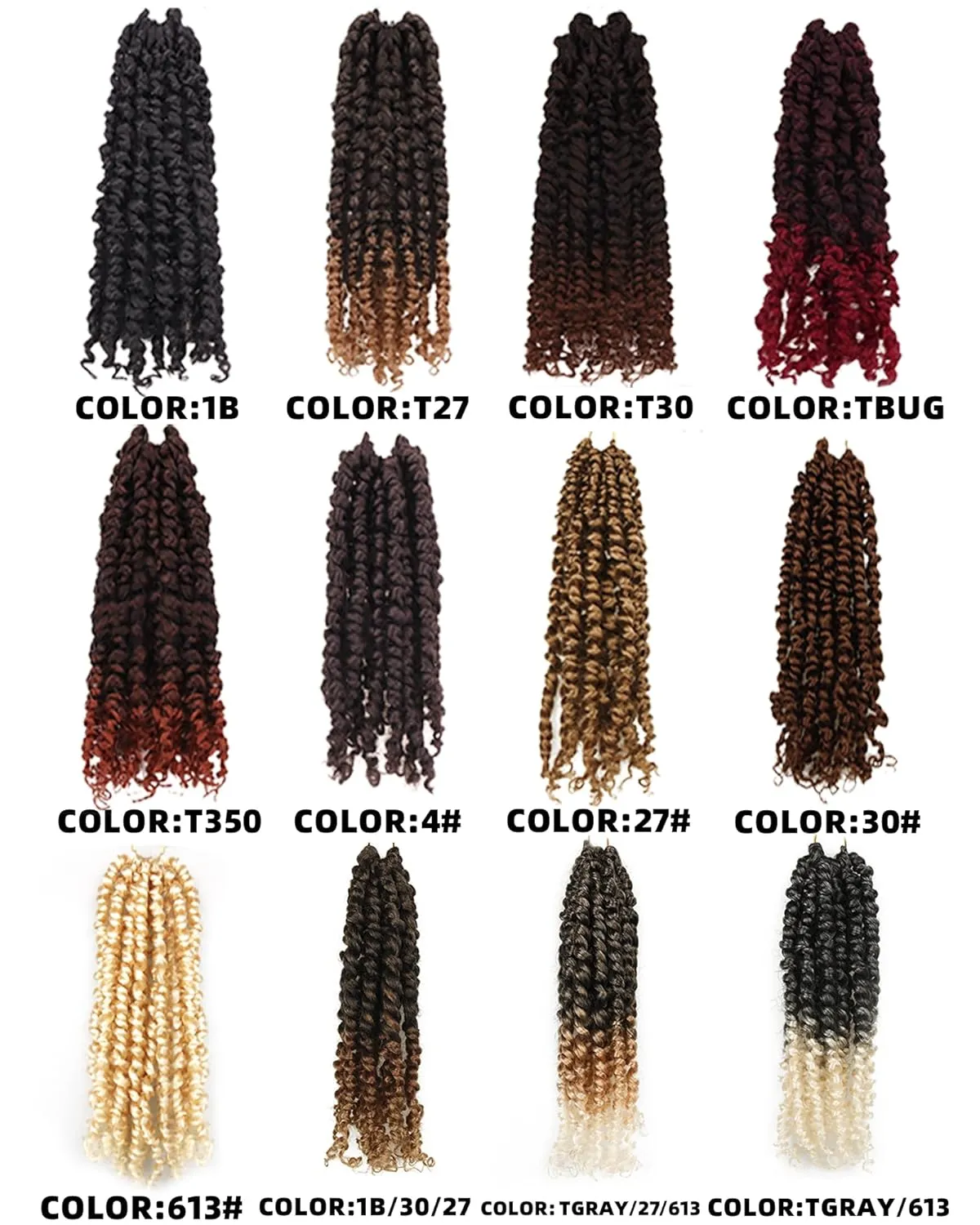 Passion Twist Hair-Pre-twisted Passion Twists,Pre-Looped Crochet Braids Made Of Bohemian Hair Synthetic Braiding Hair Extensions (6 Inch(Pack of 8), 1B)