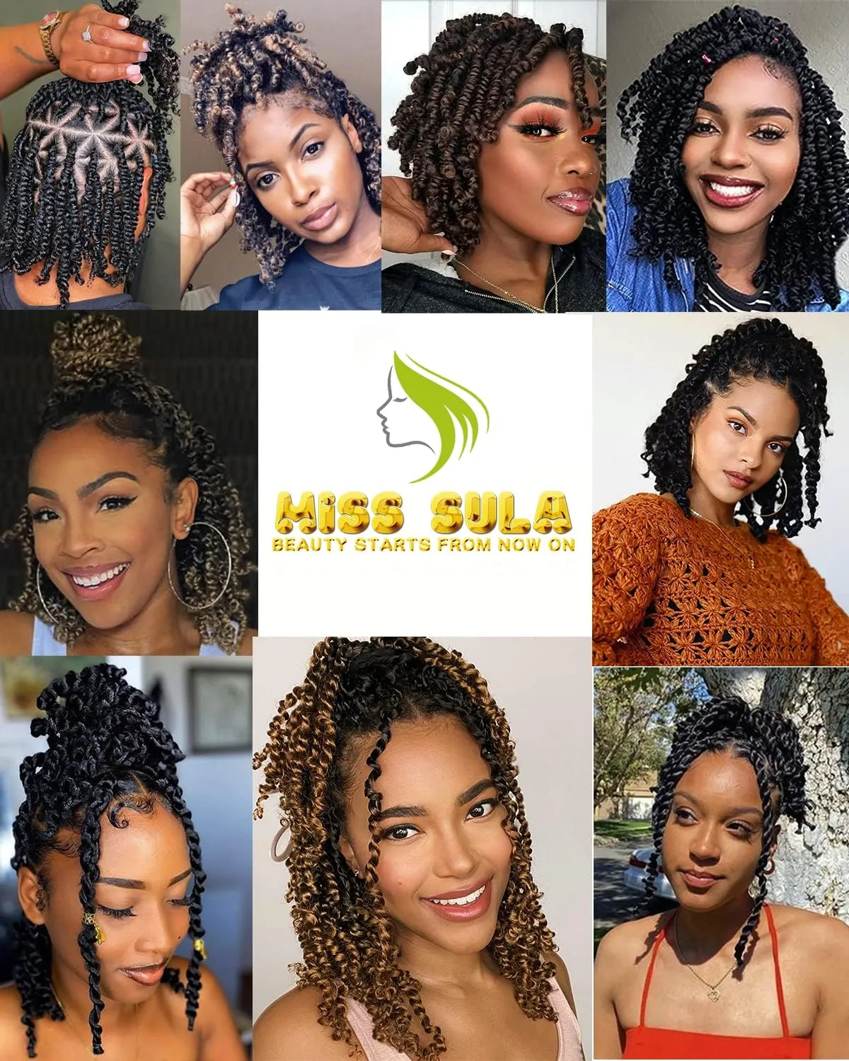 Passion Twist Hair-Pre-twisted Passion Twists,Pre-Looped Crochet Braids Made Of Bohemian Hair Synthetic Braiding Hair Extensions (6 Inch(Pack of 8), 1B)