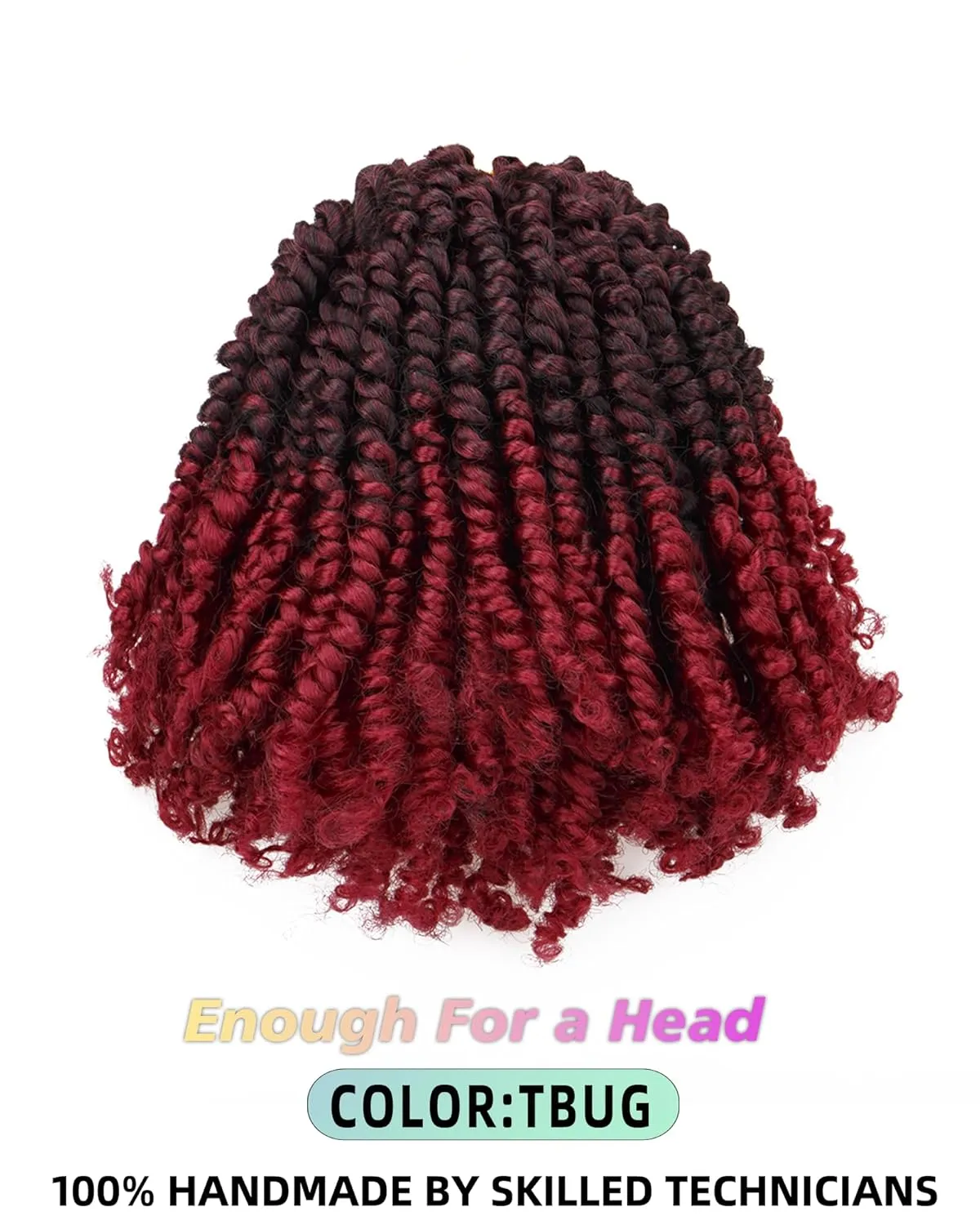 Passion Twist Hair-Pre-twisted Passion Twists,Pre-Looped Crochet Braids Made Of Bohemian Hair Synthetic Braiding Hair Extensions (6 Inch(Pack of 8), TBUG)