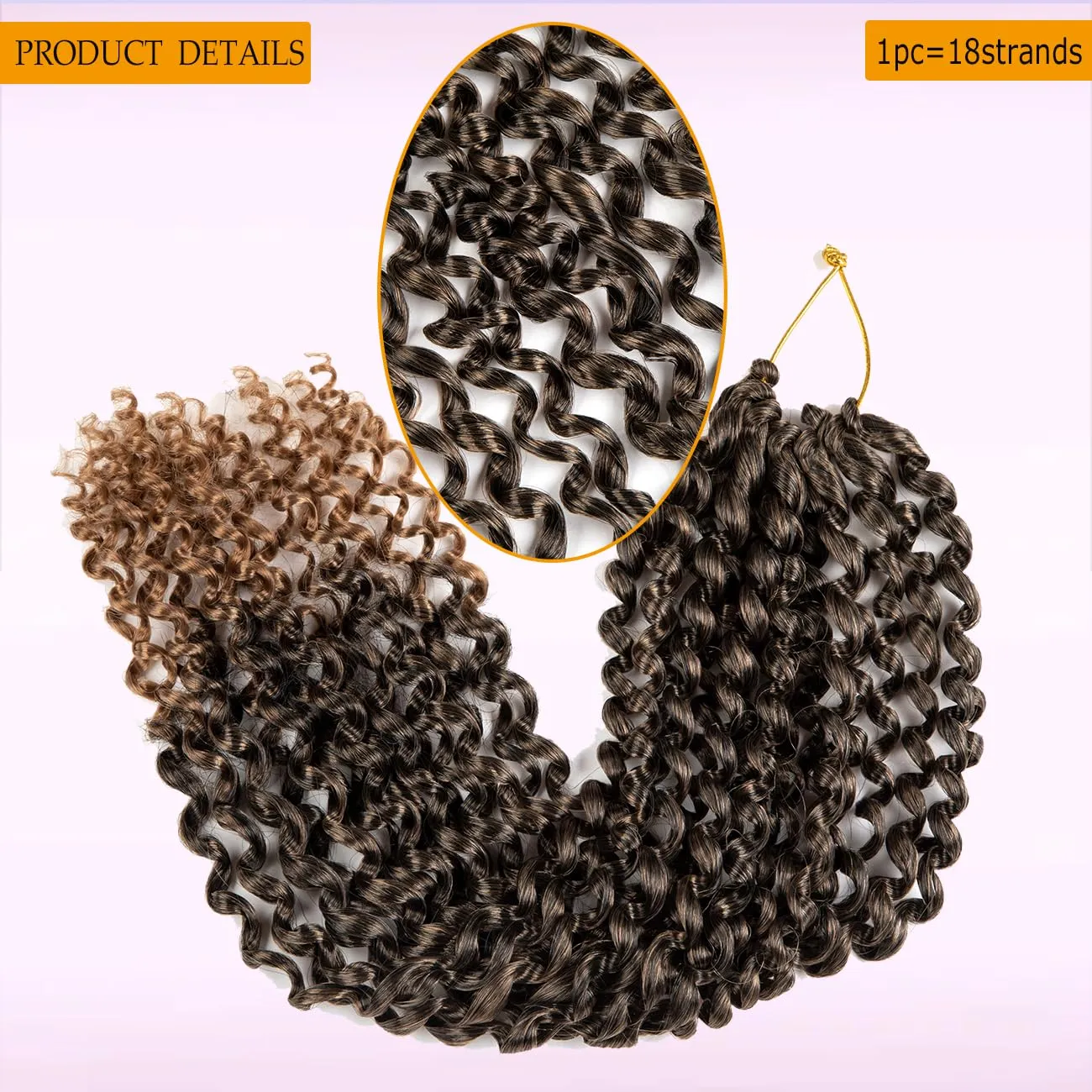 Passion Twist Hair Water Wave Crochet Hair for Black Women 14 Inch 8 Packs Passion Twist Crochet Hair Pre Looped Bohemian Braids for Black Women (T1B/27, Economic package)