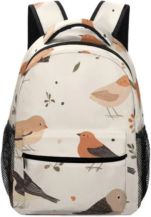 Pastoral Sparrow Birds Casual Daypack Backpack Laptop Bag Cute Unisex for Travel Business Work