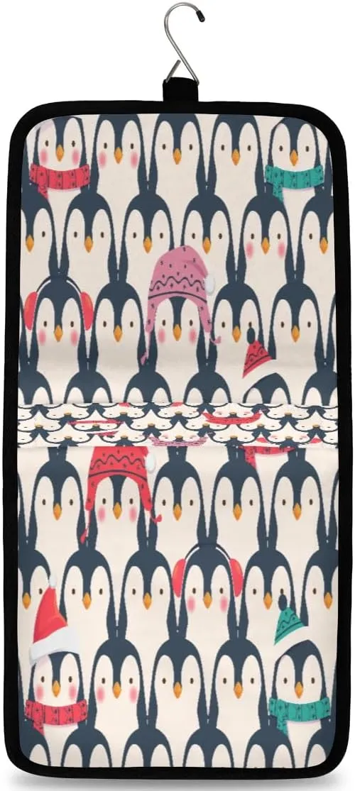 Penguin Pattern Hanging Toiletry Bag Waterproof Makeup Cosmetic Bag Travel Bag Organizer for Accessories Shampoo Full Sized Container Travel-Essentials Toiletry Bag
