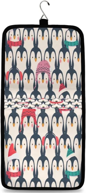 Penguin Pattern Hanging Toiletry Bag Waterproof Makeup Cosmetic Bag Travel Bag Organizer for Accessories Shampoo Full Sized Container Travel-Essentials Toiletry Bag