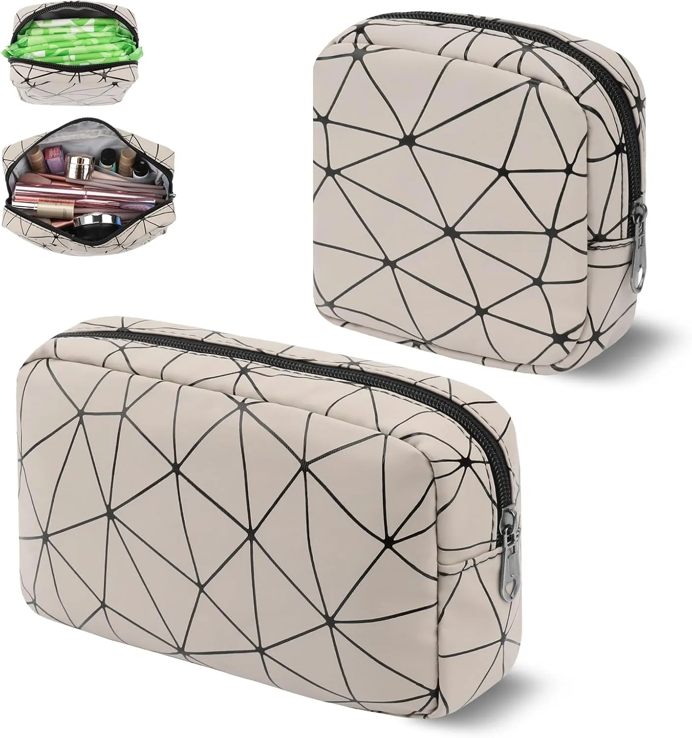 Period Bag for Teen Girls, Leather Sanitary Napkin Storage Bag, Portable Menstrual Pad Bag Period Pads Pouch, Small Make Up Bags