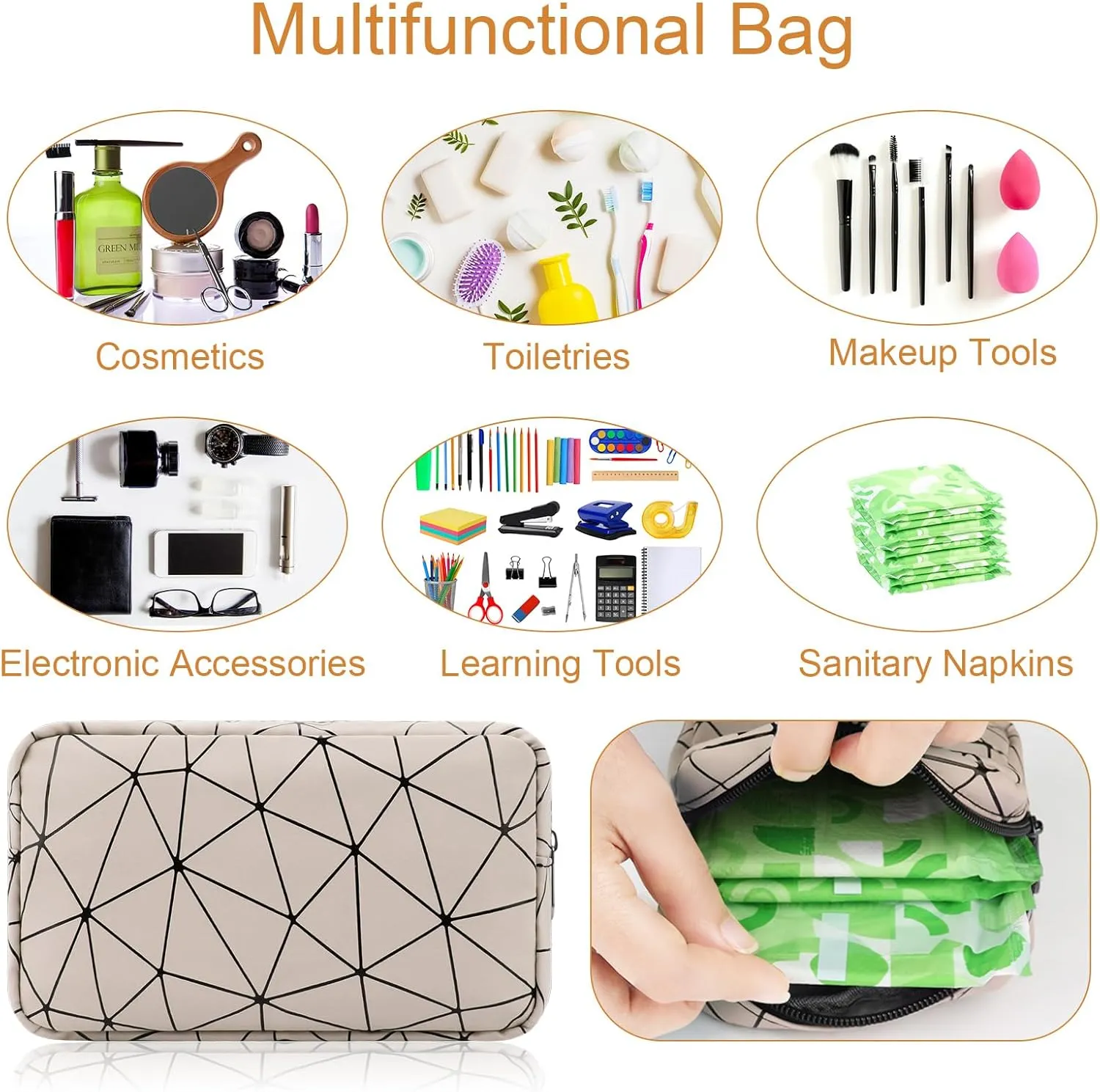 Period Bag for Teen Girls, Leather Sanitary Napkin Storage Bag, Portable Menstrual Pad Bag Period Pads Pouch, Small Make Up Bags