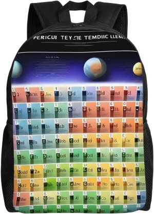 Periodic Table Of Elements Cute Backpack Waterproof Lightweight Casual Backpack One Size Daypack Travel Laptop Bag For Men Women