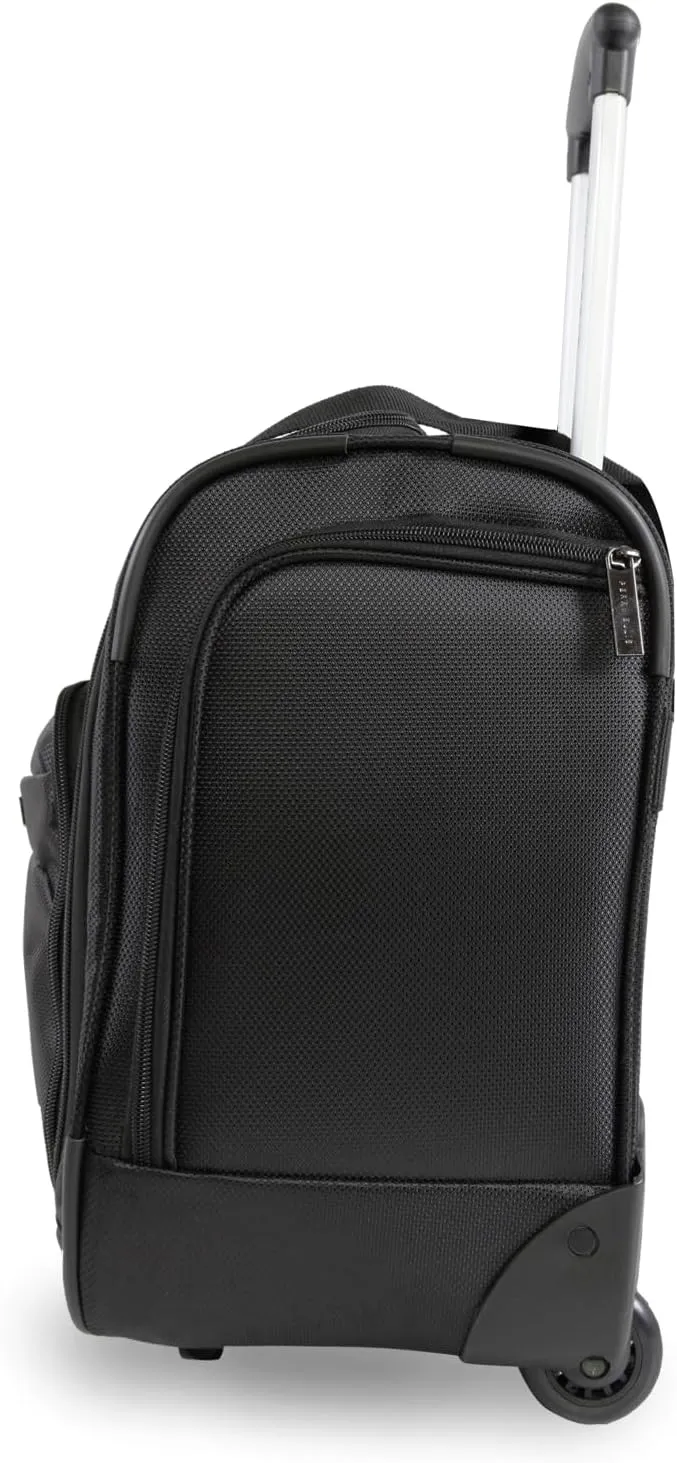 Perry Ellis Excess 9-Pocket Underseat Rolling Tote Carry-on Bag, Onyx
