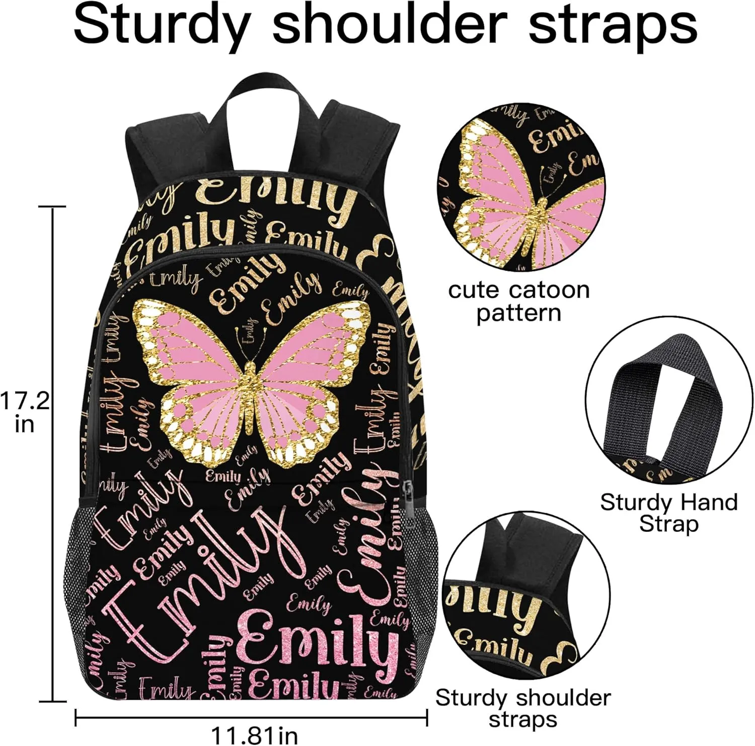 Personalized Backpack for Kids with Name Custom School Backpacks for Girls Boys Customized School Bookbag with Lunch Box Bookbag for Daughter Son Fashion Unique Gift for Preschool Kindergarten