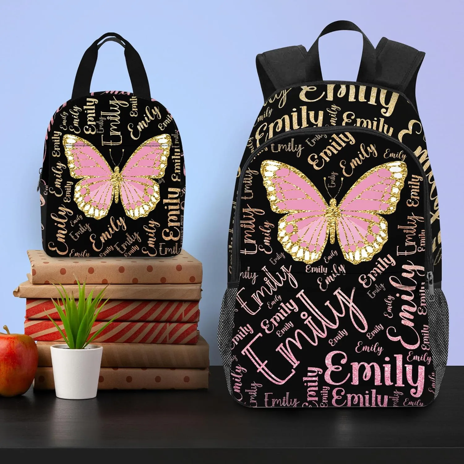 Personalized Backpack for Kids with Name Custom School Backpacks for Girls Boys Customized School Bookbag with Lunch Box Bookbag for Daughter Son Fashion Unique Gift for Preschool Kindergarten