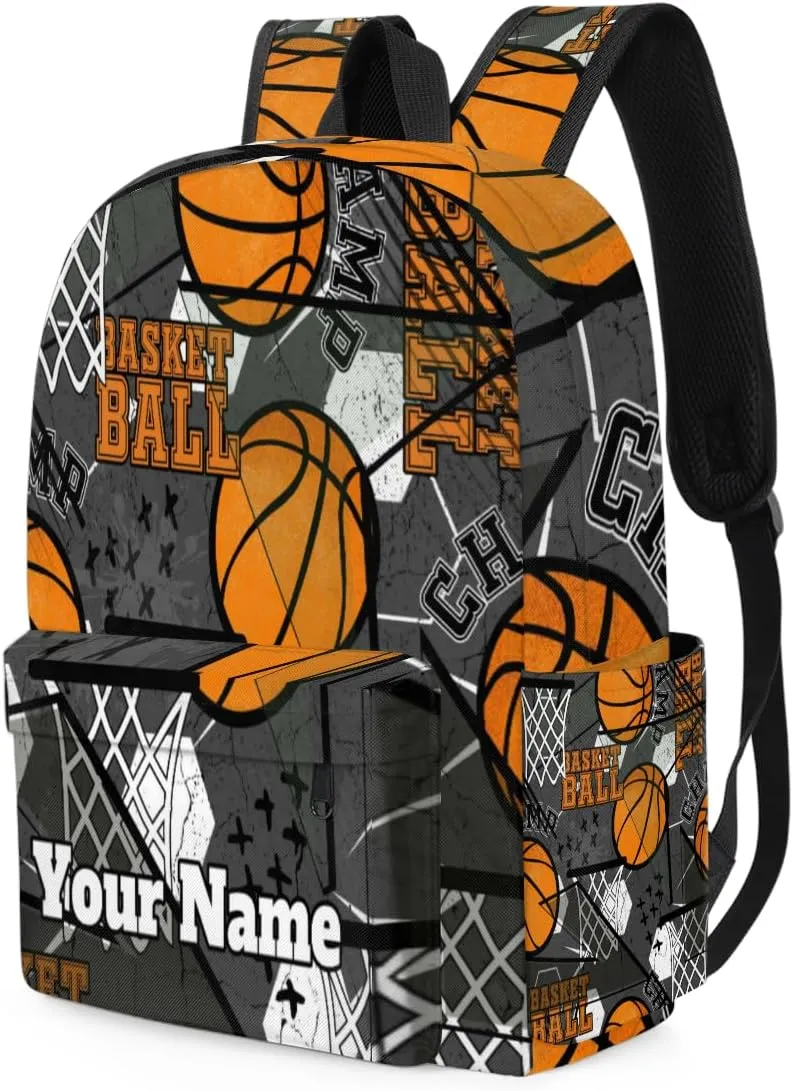 Personalized Basketball Preschool Toddler Backpack for Boys Girls Custom Kids Name Small Bookbags Kindergarten Elementary Backpack, Basketball Sport