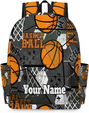 Personalized Basketball Preschool Toddler Backpack for Boys Girls Custom Kids Name Small Bookbags Kindergarten Elementary Backpack, Basketball Sport