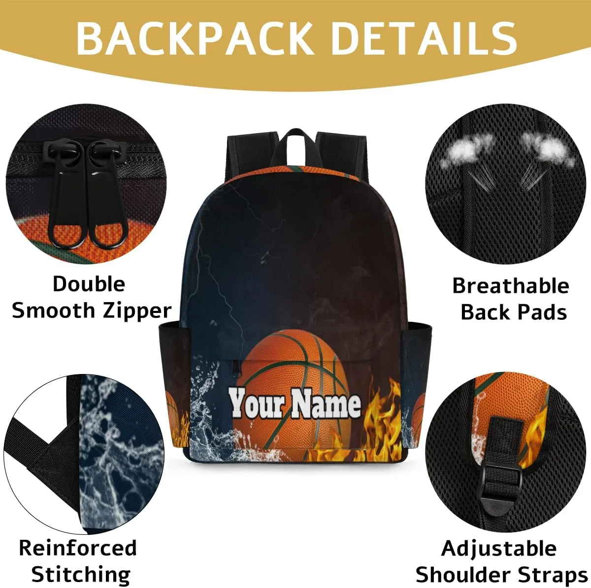 Personalized Basketball Preschool Toddler Backpack for Boys Girls Custom Kids Name Small Bookbags Kindergarten Elementary Backpack, Sports