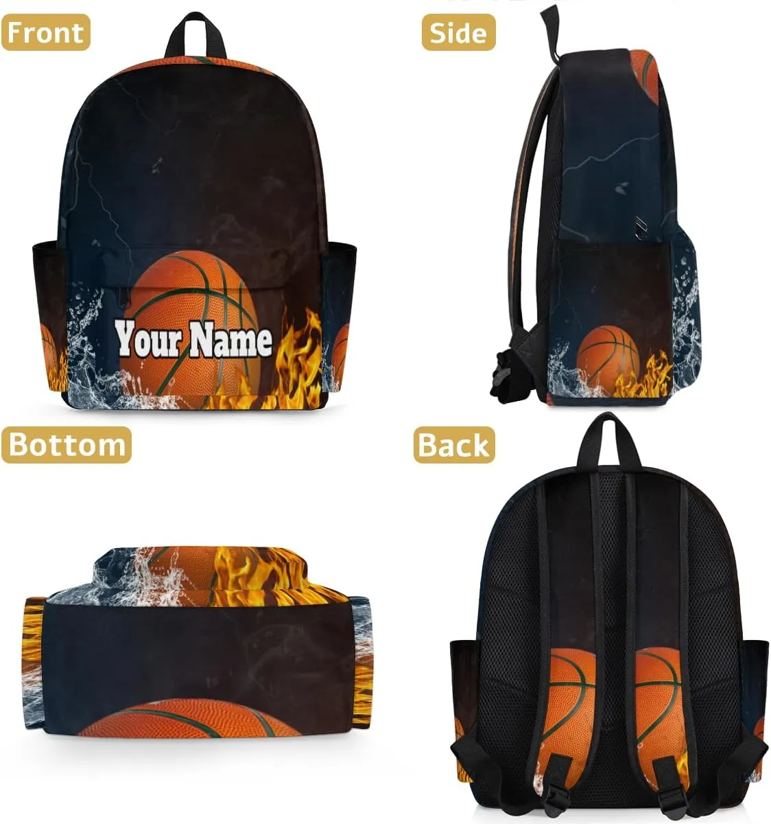 Personalized Basketball Preschool Toddler Backpack for Boys Girls Custom Kids Name Small Bookbags Kindergarten Elementary Backpack, Sports