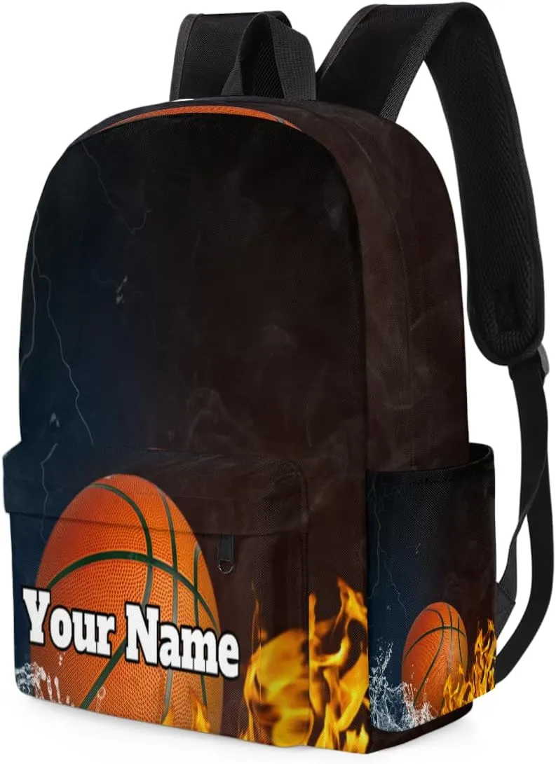 Personalized Basketball Preschool Toddler Backpack for Boys Girls Custom Kids Name Small Bookbags Kindergarten Elementary Backpack, Sports