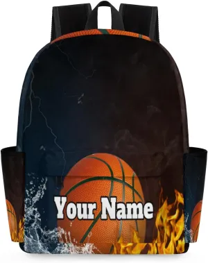 Personalized Basketball Preschool Toddler Backpack for Boys Girls Custom Kids Name Small Bookbags Kindergarten Elementary Backpack, Sports