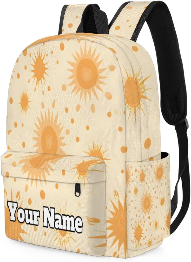 Personalized Boho Sun Preschool Toddler Backpack for Boys Girls Custom Kids Name Small Bookbags Kindergarten Elementary Backpack, Sun Design