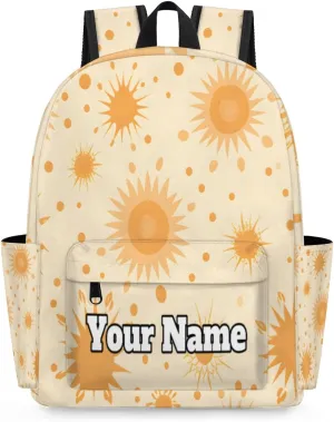 Personalized Boho Sun Preschool Toddler Backpack for Boys Girls Custom Kids Name Small Bookbags Kindergarten Elementary Backpack, Sun Design