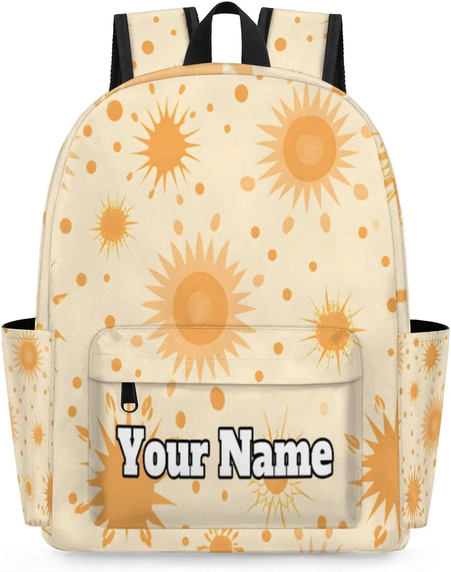 Personalized Boho Sun Preschool Toddler Backpack for Boys Girls Custom Kids Name Small Bookbags Kindergarten Elementary Backpack, Sun Design