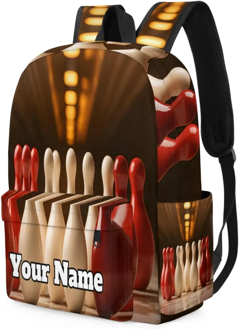 Personalized Bowling Preschool Toddler Backpack for Boys Girls Custom Kids Name Small Bookbags Kindergarten Elementary Backpack, Sport Bowling Ball