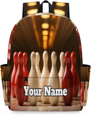 Personalized Bowling Preschool Toddler Backpack for Boys Girls Custom Kids Name Small Bookbags Kindergarten Elementary Backpack, Sport Bowling Ball