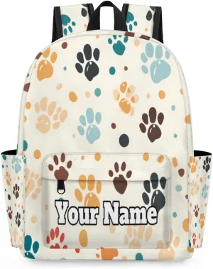 Personalized Cat Paw Print Preschool Toddler Backpack for Boys Girls Custom Kids Name Small Bookbags Kindergarten Elementary Backpack, Dog Pet Paw Print
