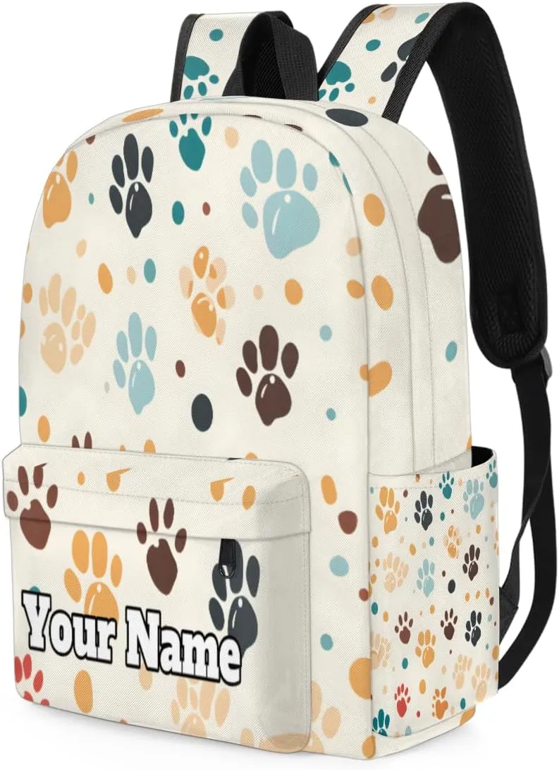 Personalized Cat Paw Print Preschool Toddler Backpack for Boys Girls Custom Kids Name Small Bookbags Kindergarten Elementary Backpack, Dog Pet Paw Print