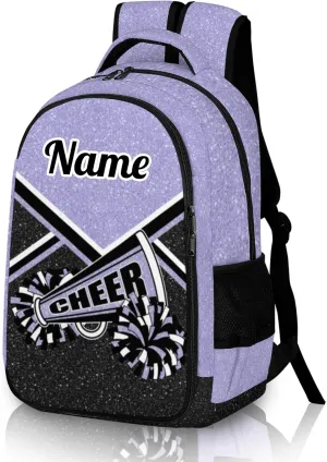 Personalized Cheer Backpack with Name, Custom Cheerleader Backpack, Customize Cheerleading Backpack for Women (Lilac)