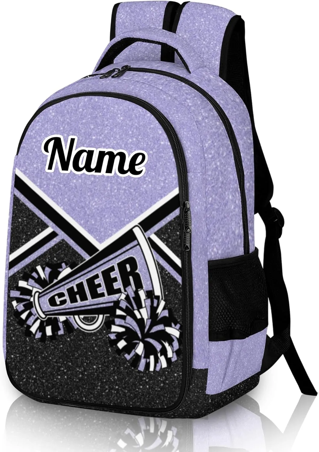 Personalized Cheer Backpack with Name, Custom Cheerleader Backpack, Customize Cheerleading Backpack for Women (Lilac)