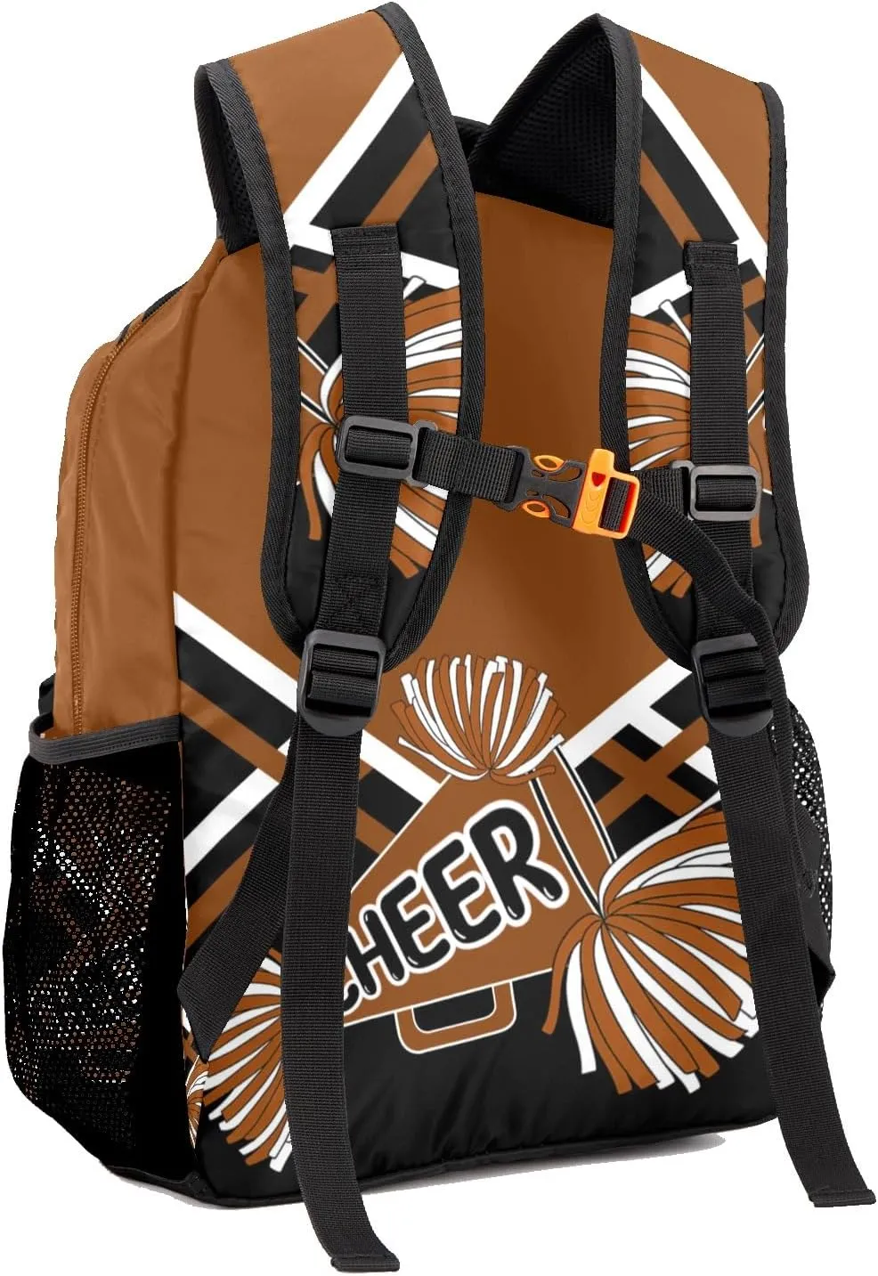 Personalized Cheer Brown Black Cheerleading Bags with Name Bag Waterproof Backpack Unisex Schoolbag Gift Casual Pack for Student Boys Girls