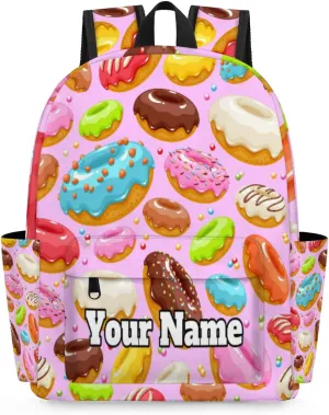 Personalized Colorful Donuts Preschool Toddler Backpack for Boys Girls Custom Kids Name Small Bookbags Kindergarten Elementary Backpack, Donuts