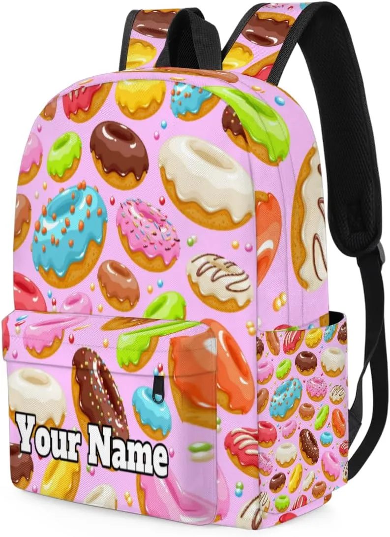 Personalized Colorful Donuts Preschool Toddler Backpack for Boys Girls Custom Kids Name Small Bookbags Kindergarten Elementary Backpack, Donuts