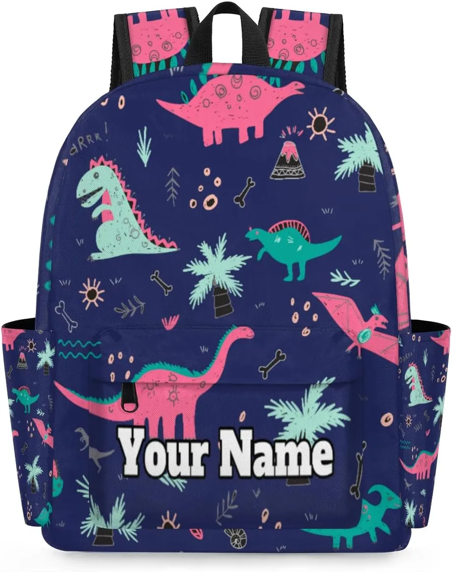 Personalized Cute Dinosaur Preschool Toddler Backpack for Boys Girls Custom Kids Name Small Bookbags Kindergarten Elementary Backpack, Animals