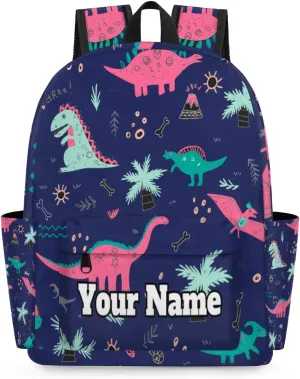 Personalized Cute Dinosaur Preschool Toddler Backpack for Boys Girls Custom Kids Name Small Bookbags Kindergarten Elementary Backpack, Animals