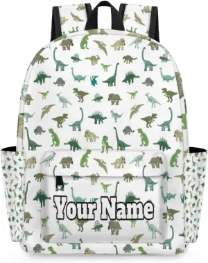 Personalized Cute Dinosaur Preschool Toddler Backpack for Boys Girls Custom Kids Name Small Bookbags Kindergarten Elementary Backpack, Dinosaur